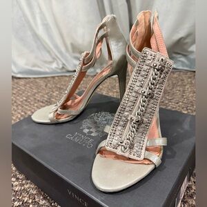 Vince Camuto Metallic Embellished Heels